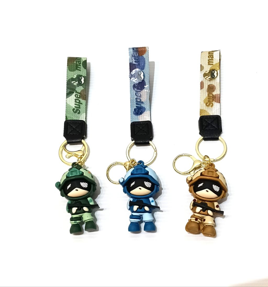 Cute Mini Soldier Keychain | Rubber Army Figure Pendant | Military Key ...