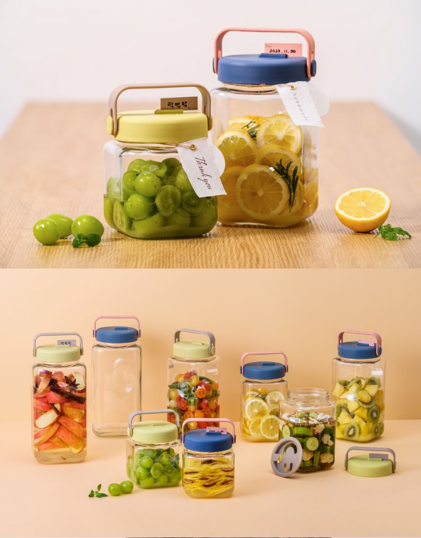 Locknlock 1L 1.6L Breathing Glass Container Case Jar with name tag Food ...