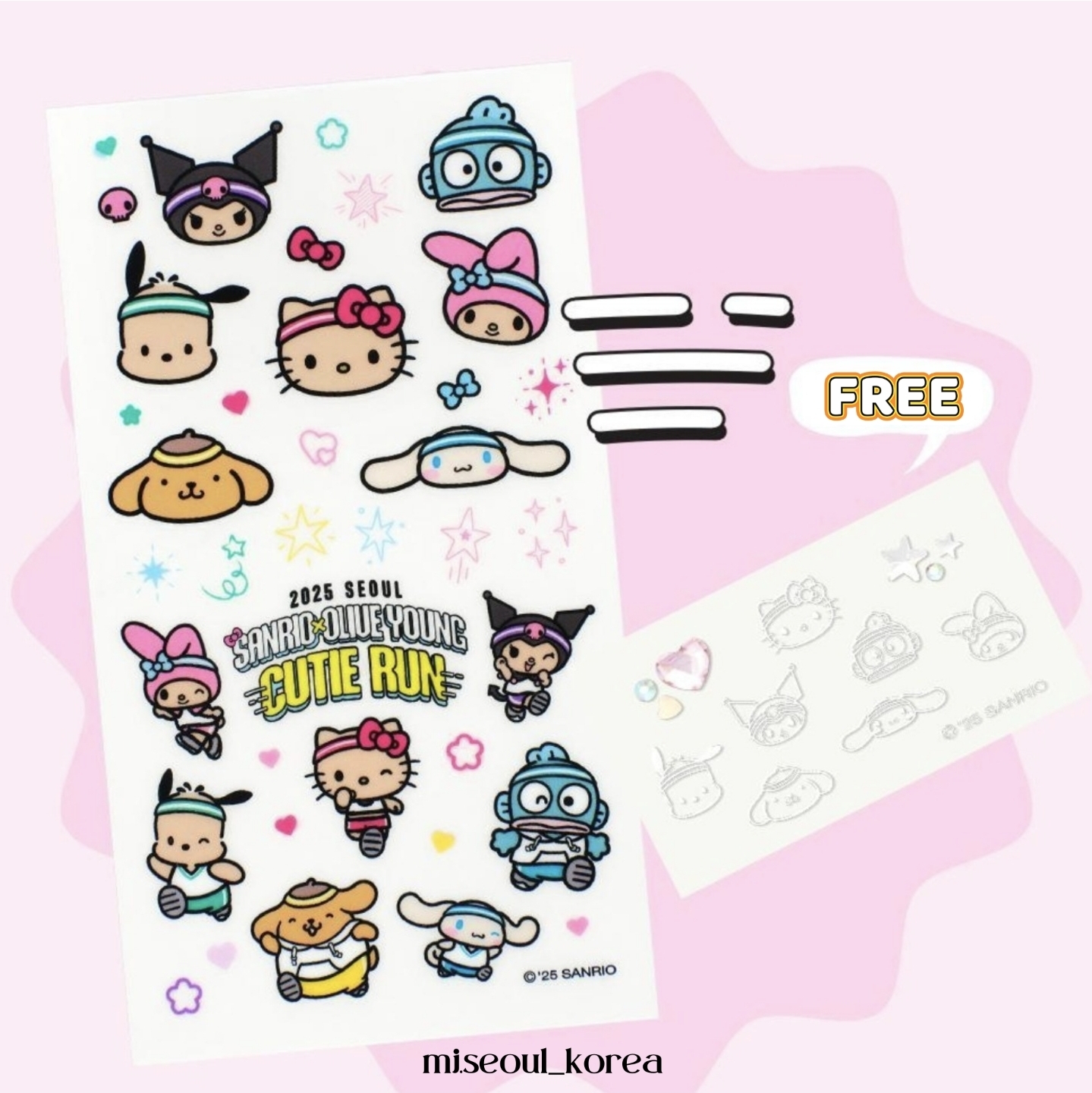 Fillimilli Sanrio Oliveyoung Face&Body Sticker Set | Shopee Philippines
