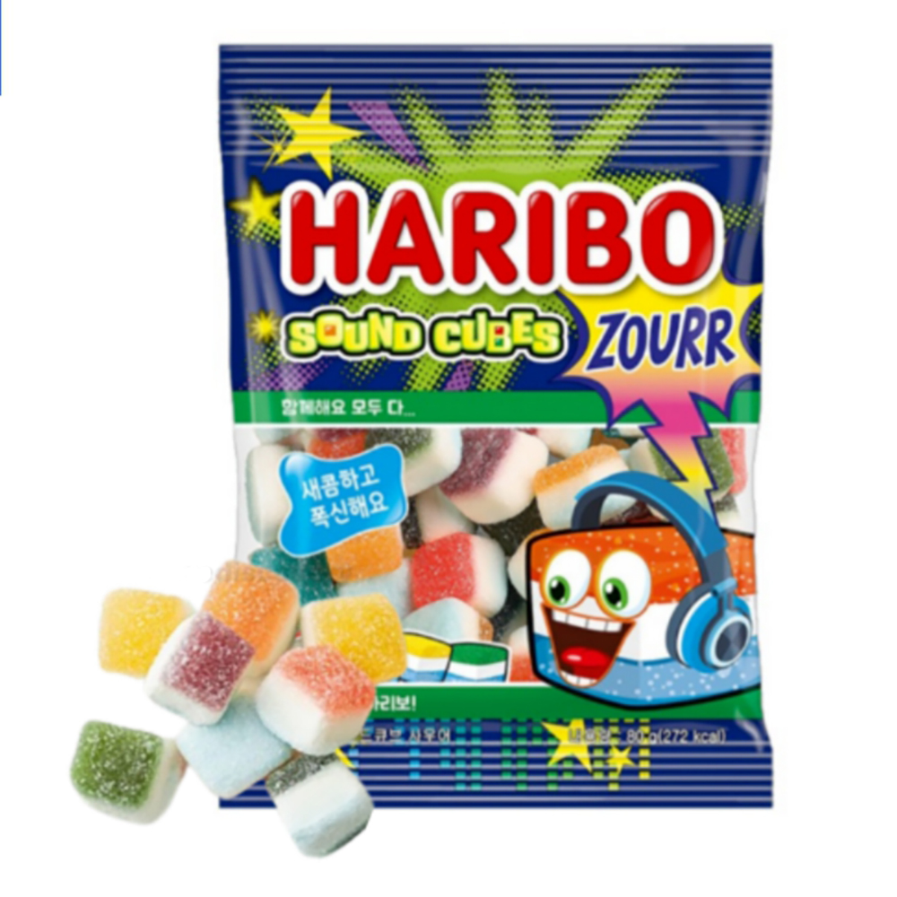 Haribo Sound Cubes Sour 80g German Gummy Candy Colorful Fruity Chewy ...