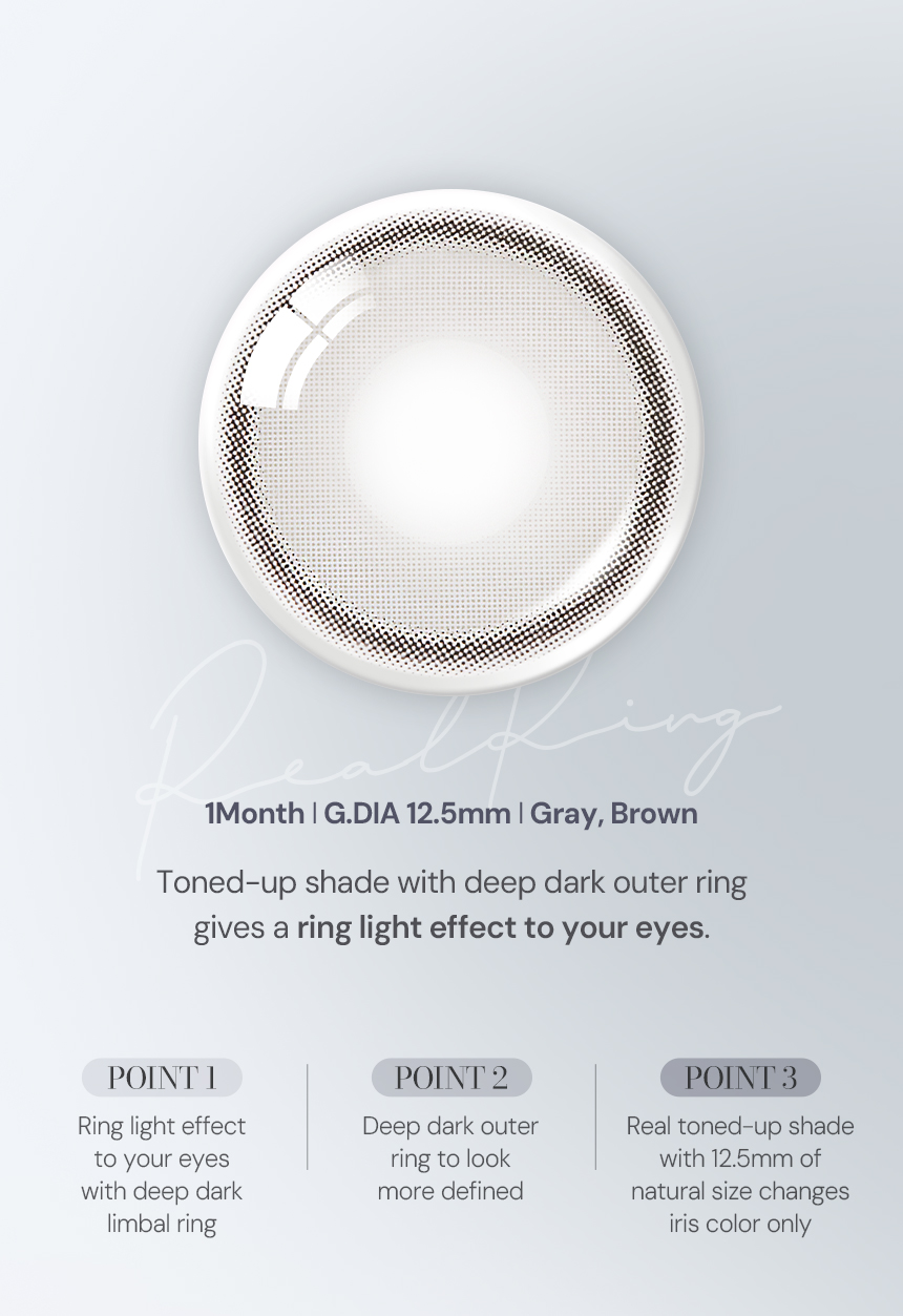 OLENS Official Real Ring 1Month Gray 2P Contact Lens | Shopee Philippines