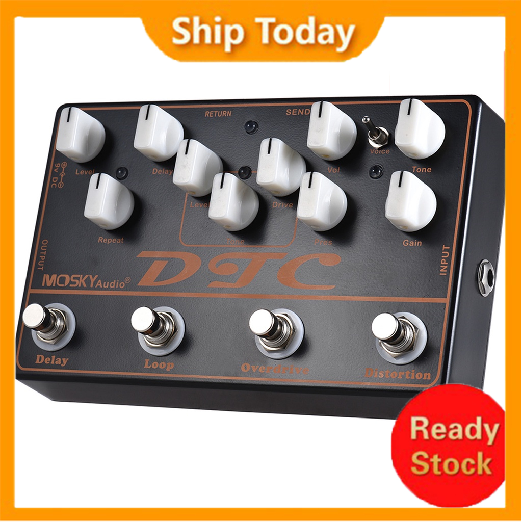 Mosky DTC 4 In 1 Electric Guitar Effects Pedal Distortion Overdrive ...