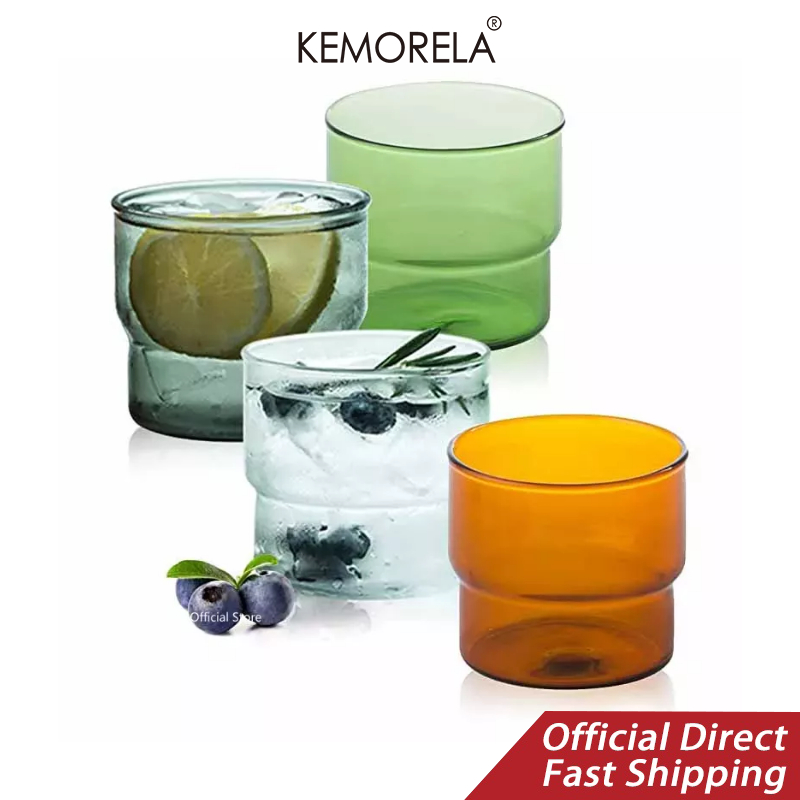 KEMORELA Transparent Glass Milk Coffee Juice Cup Wine Beer Whisky Cup ...