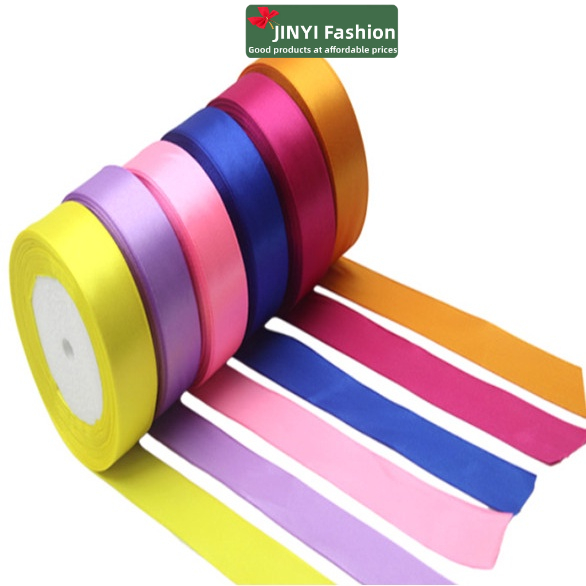 22M*2CM Colorful Satin Ribbon～ Gift Bouquet Packaging Polyester Webbing ...