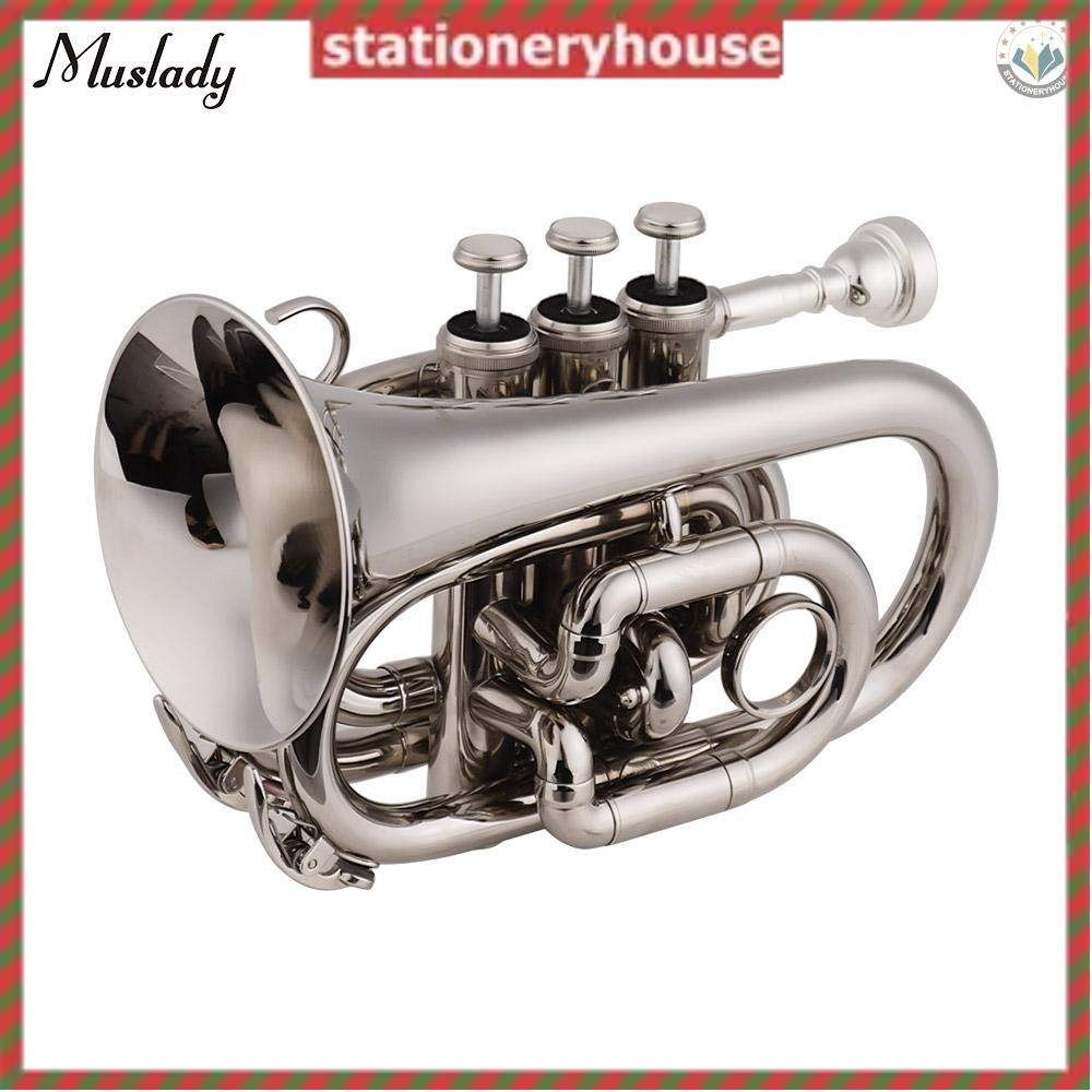 ♪in Stock♪ Muslady Mini Pocket Trumpet Bb Flat Brass Material Wind