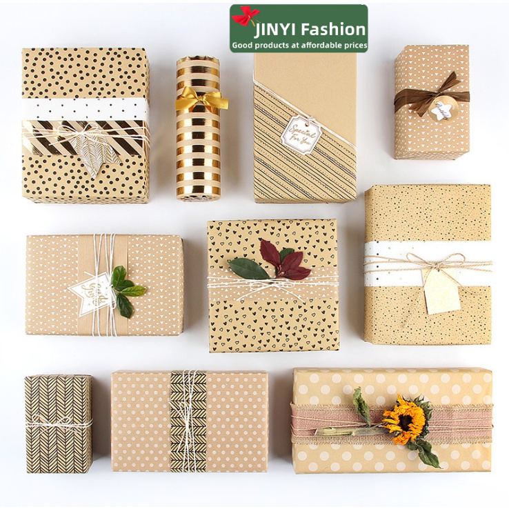 Kraft gift box wrapping paper ~DIY holiday gift gift wrapping paper ...