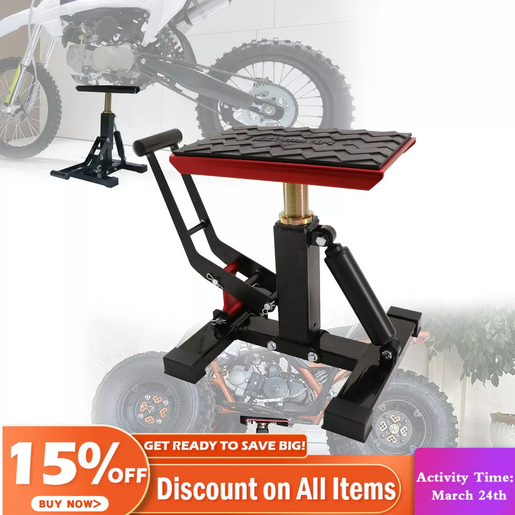 Dirt Bike Stand - 1000lb Capacity Hydraulic Lift With Damping, Widen Design For Motocross & Pit Bikes