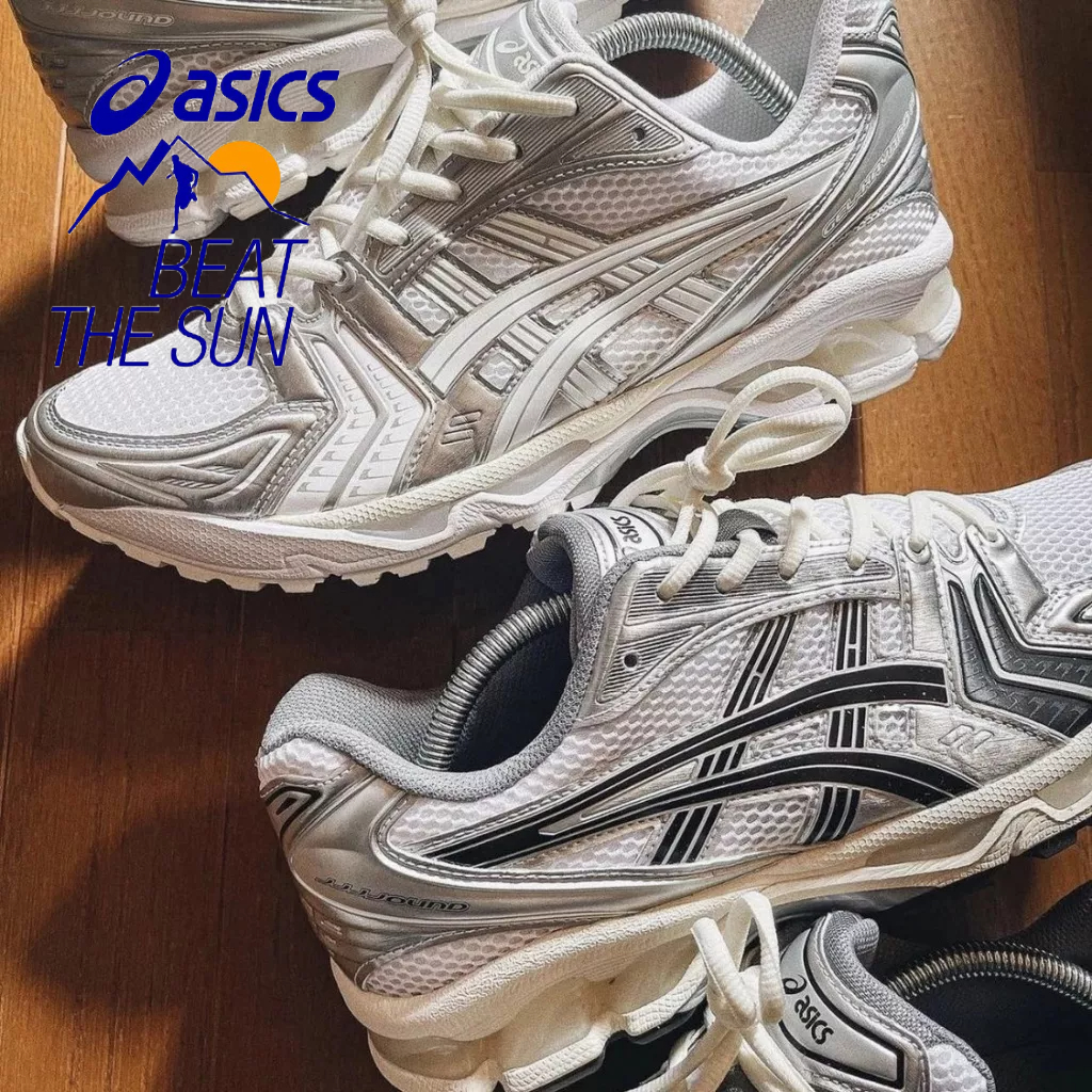 JJJJound x Asics cobranded sports shoes Silver White functional style