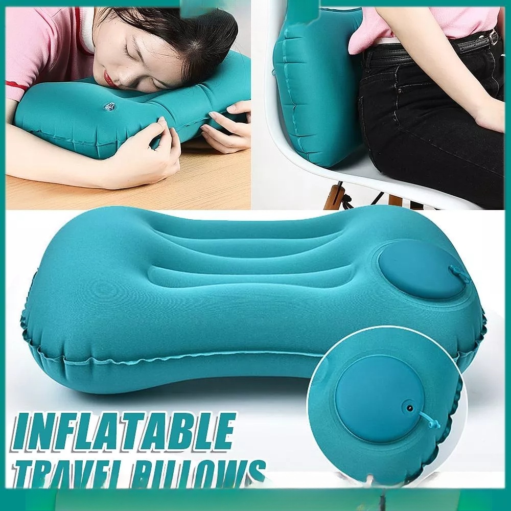 Inflatable Travel Pillow with Ergonomic Lumbar Support - Black | Shopee ...