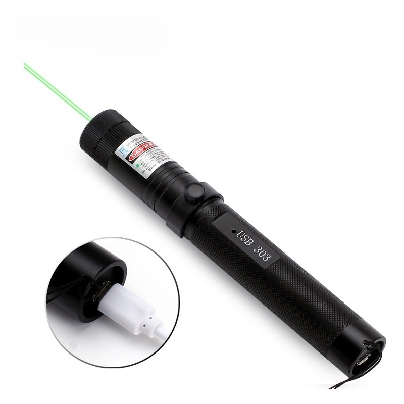 High Power 532nm Laser Pointer with USB Rechargeable Battery and ...