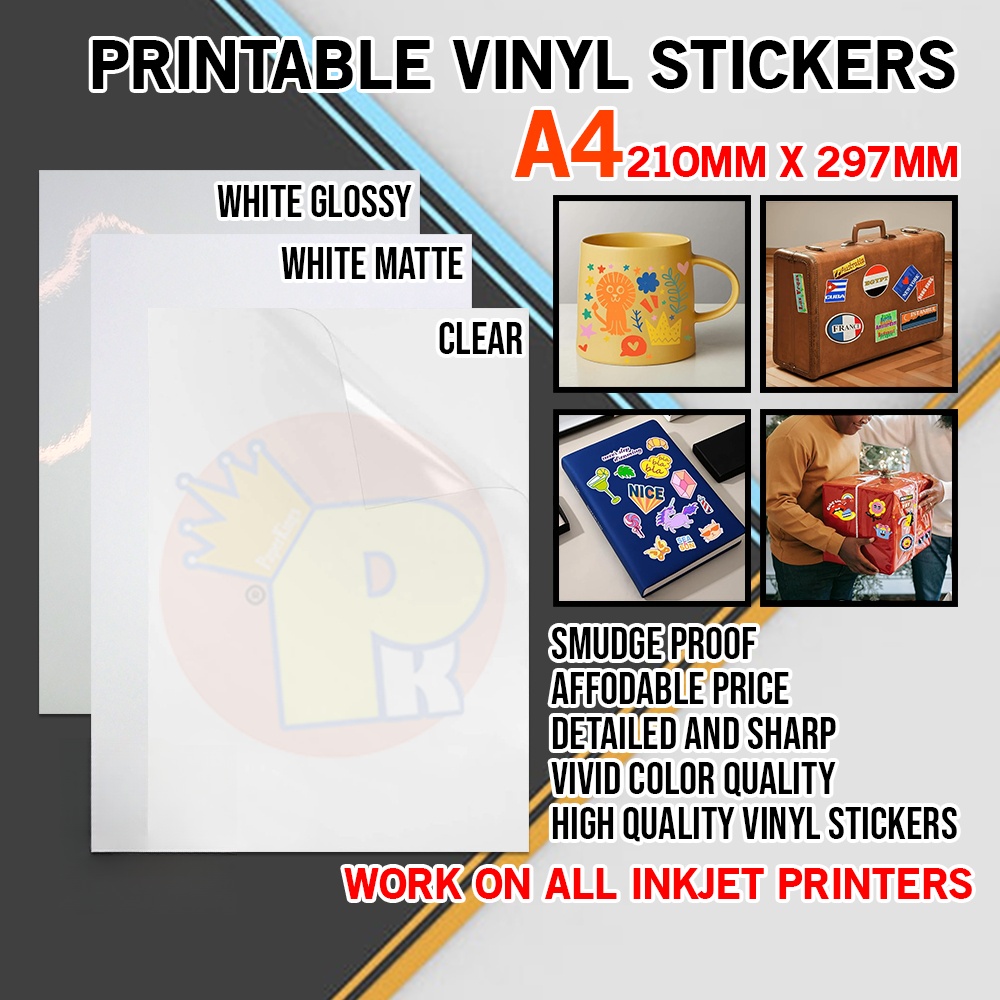 Transparent vinyl sticker clear label A4 size 10pcs | Shopee Philippines