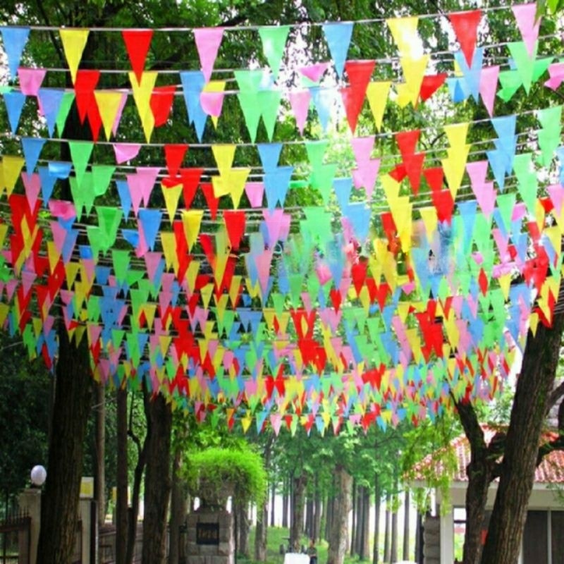 Fiesta Banderitas Flag Banner with 10 Meters Length and 19 Flags for ...