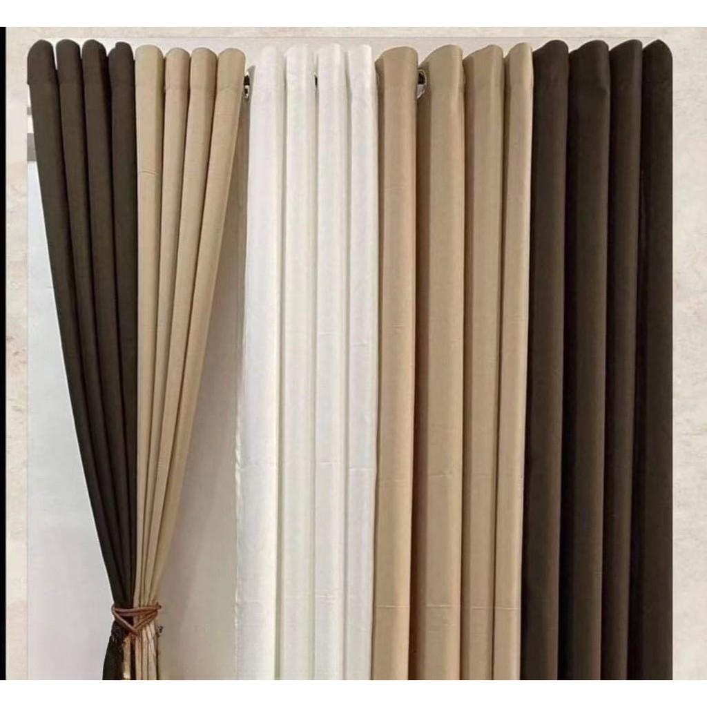1pc 7feet Plain Fabric Curtain with 8 Steal Rings 215x140CM for Window ...