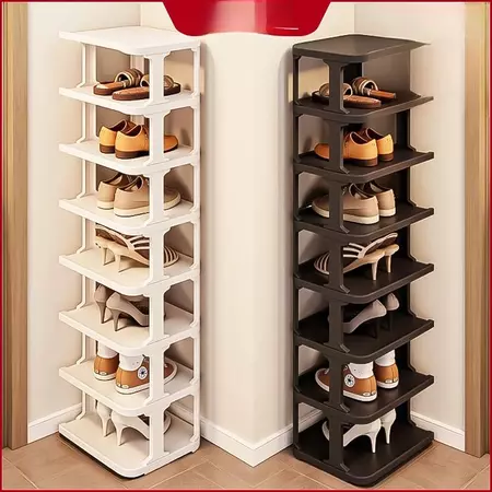 Stackable Space-Saving Shoe Rack Organizer with Durable PP Plastic