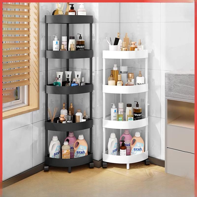 Bathroom organizer Rack Bathroom Corner shelf With Wheel Bathroom ...