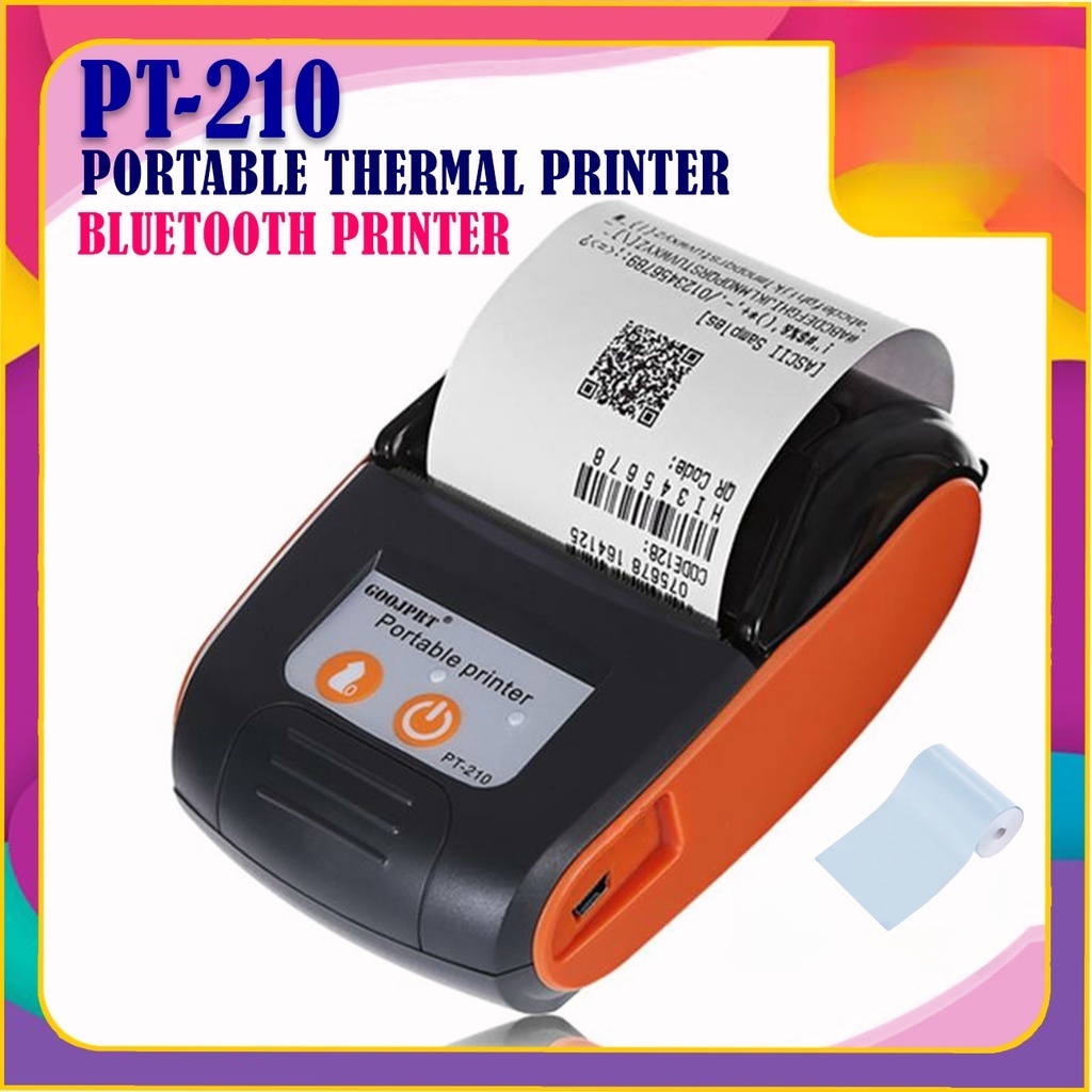 Portable Thermal Printer PT-210 with 80mm/s Speed and Bluetooth ...