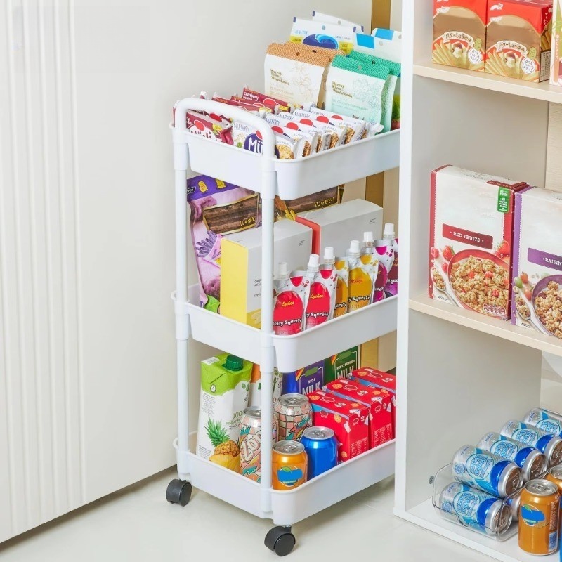 Household Multi-layer Small Cart Storage Rack Floor With Wheels ...