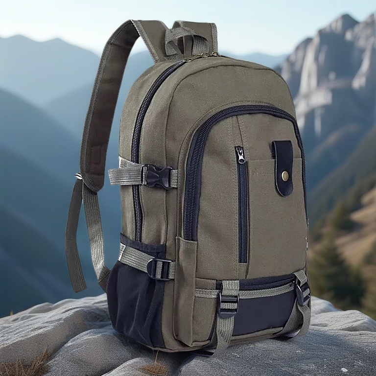 Modern Men's Canvas Backpack with Spacious Storage and Adjustable ...