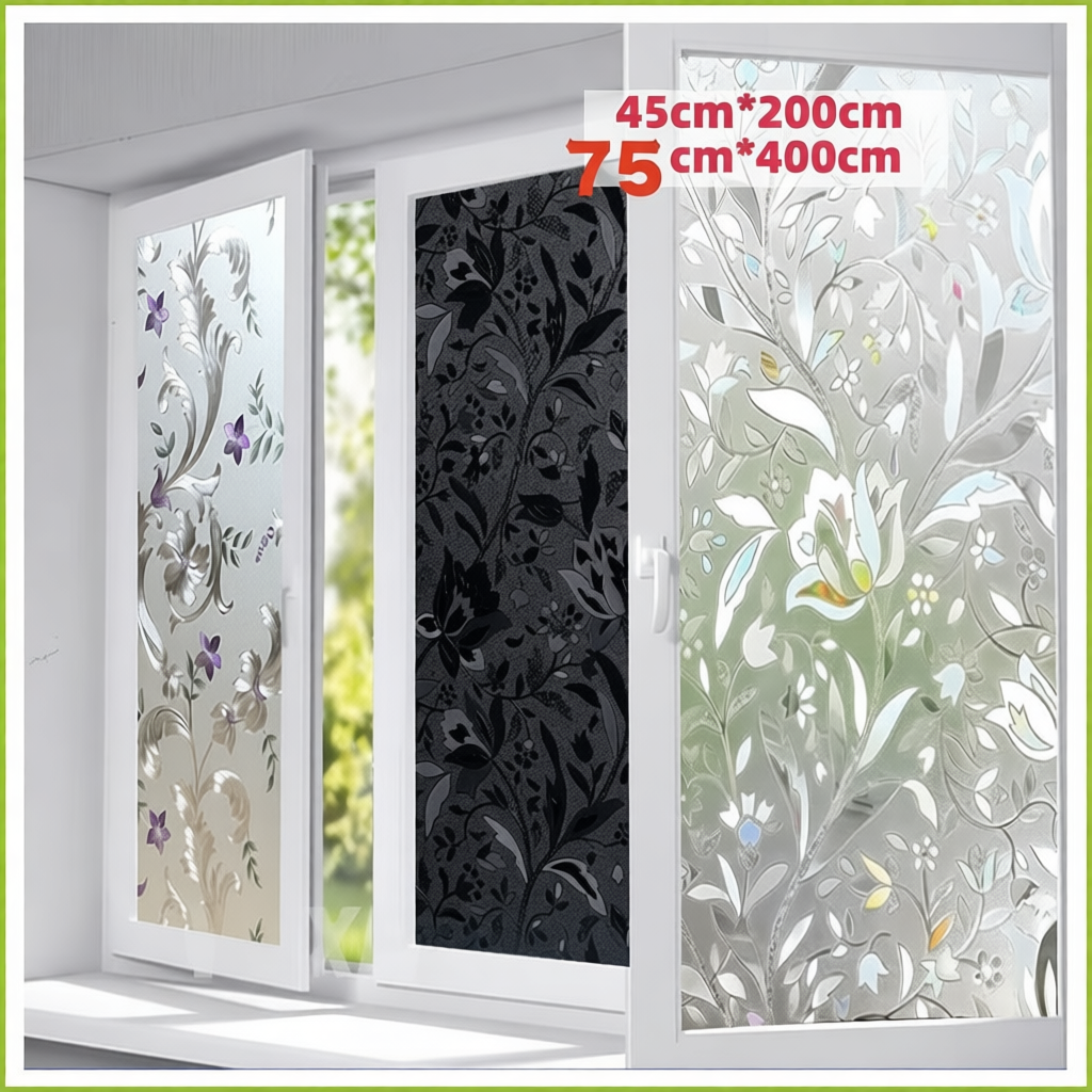 3D Window Sticker Film,Frosted Glass Sticker for Privacy,Removable Non ...