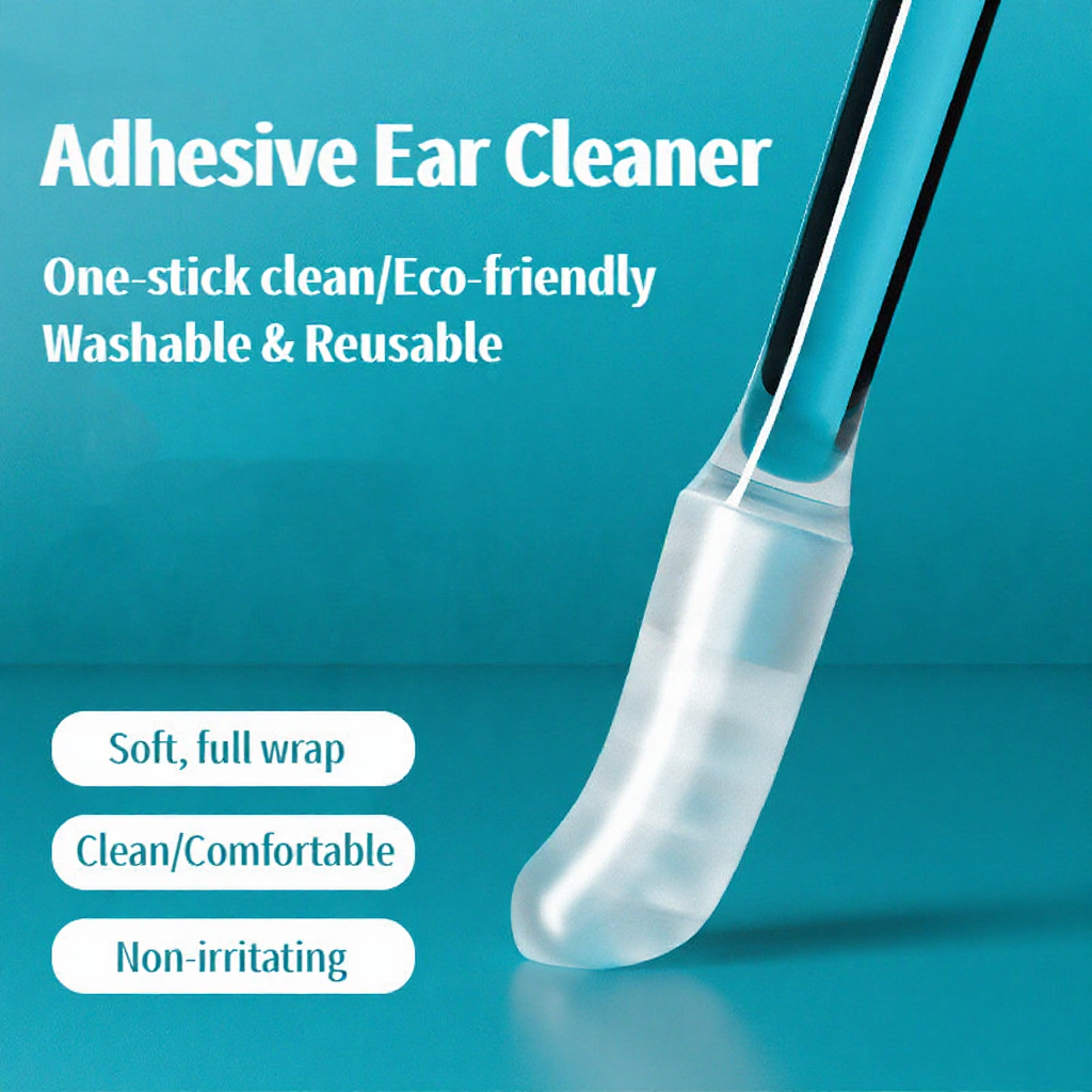 24-Piece Adhesive Ear Cleaning Kit – Washable Sticky Earpicks with Soft ...