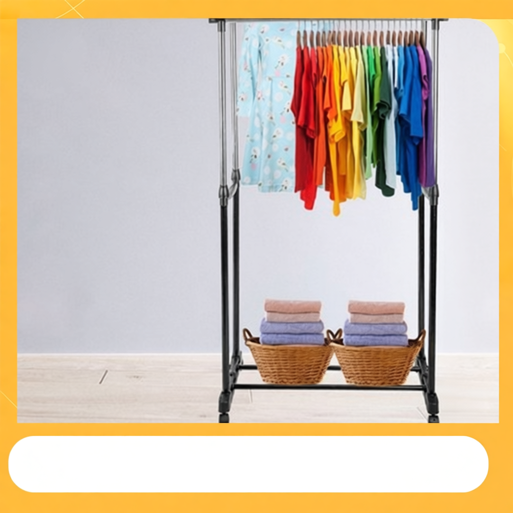 Double pole Telescopic Clothes Rack | Shopee Philippines
