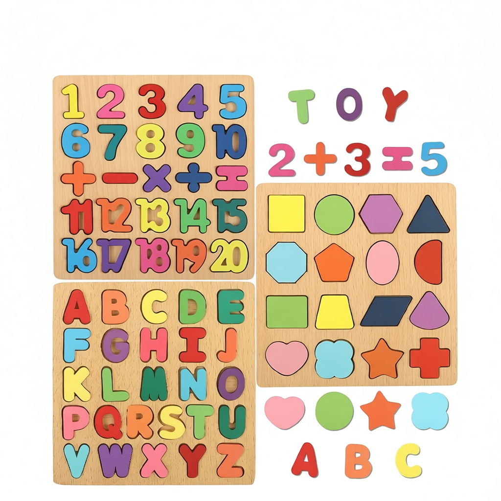 Digital ABC Alphabet Puzzle Wooden Toys Kid Number Letter shape ...