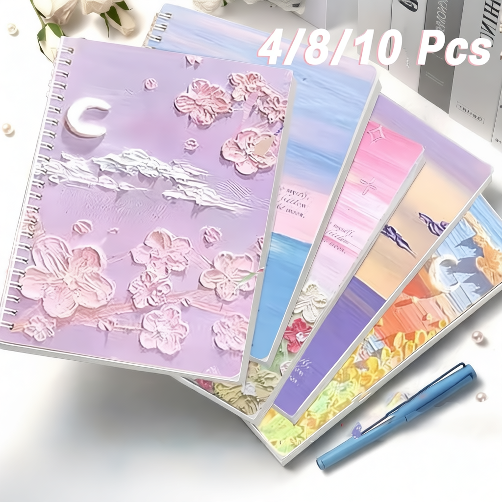 /8/10 Pcs A5 Oil Painting Spiral Aesthetic Notepad | Shopee Philippines