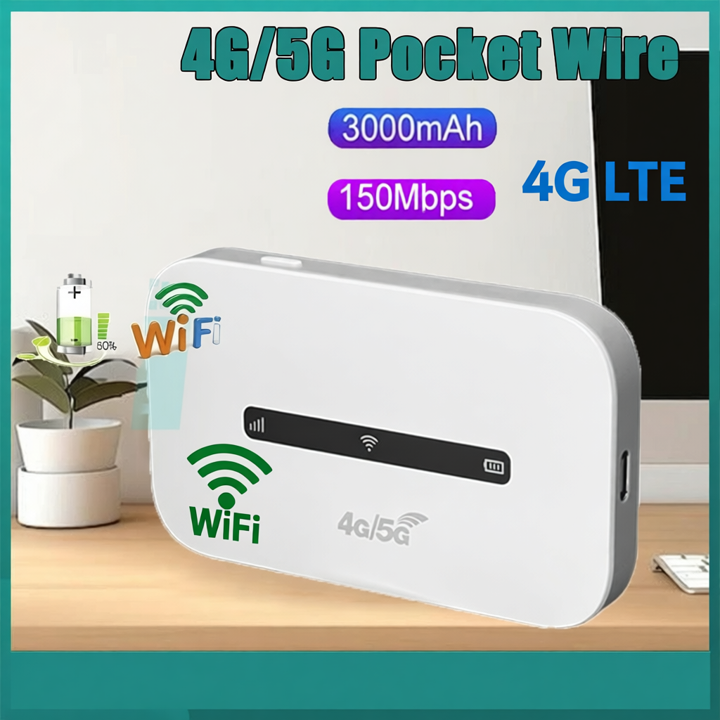 3000mAh 5G Wireless Router Pocket WiFi Openline 4G/5G LTE Hotspot Modem ...