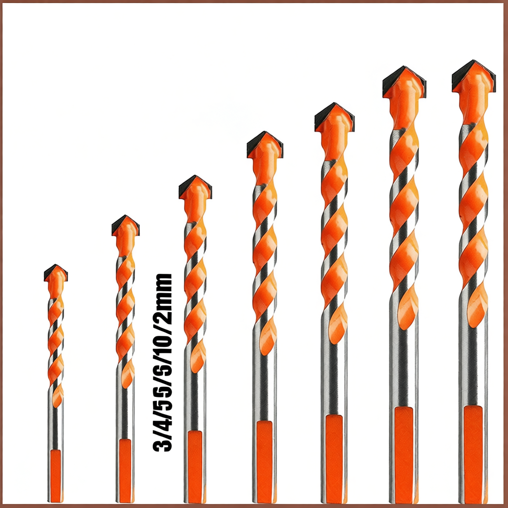 7PCS/5PCS Multi-Material Triangle Drill Bit Set – Diamond-Tipped for ...