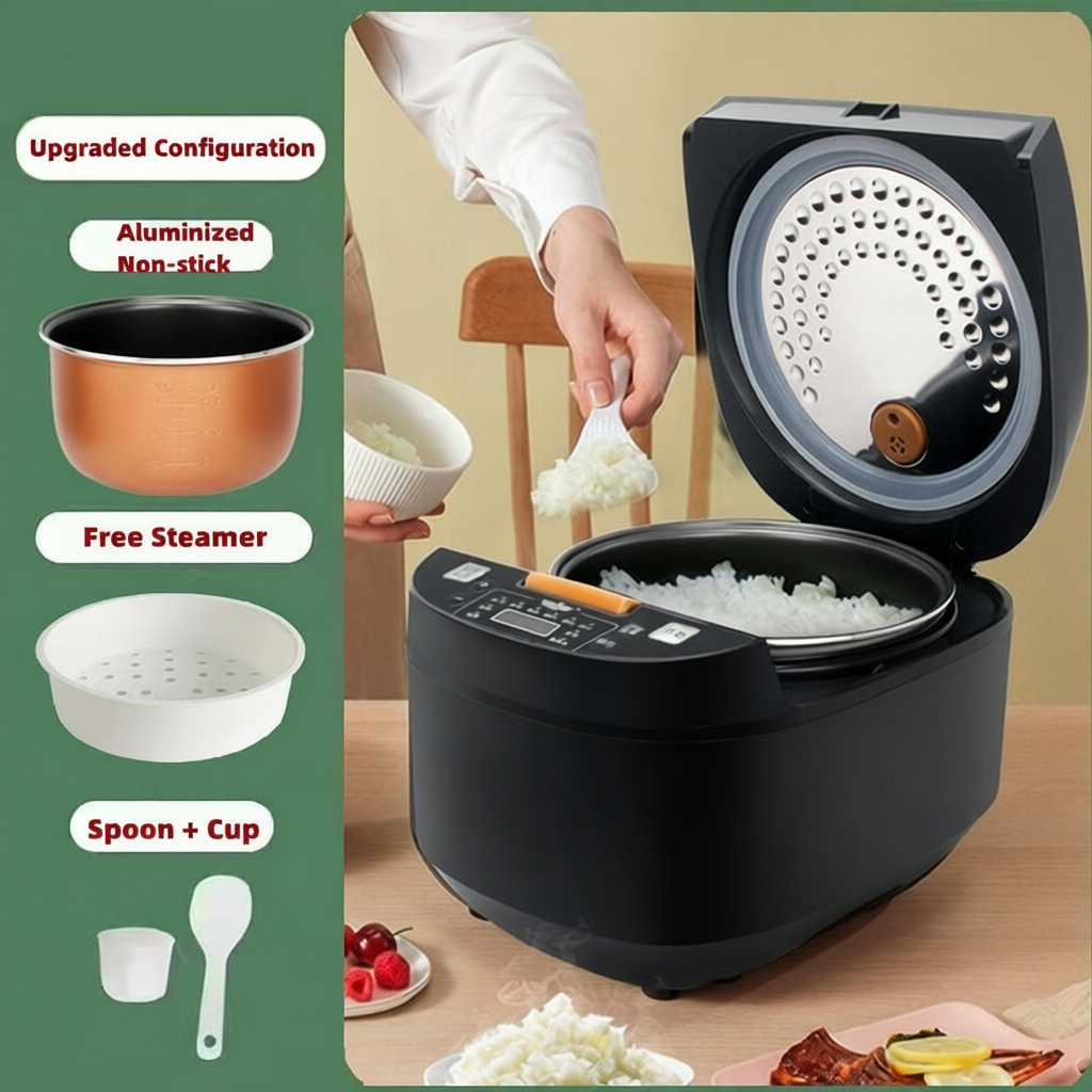 1.2L Multifunction Rice Cooker – Non-Stick Mini Cooker for Rice, Soup ...