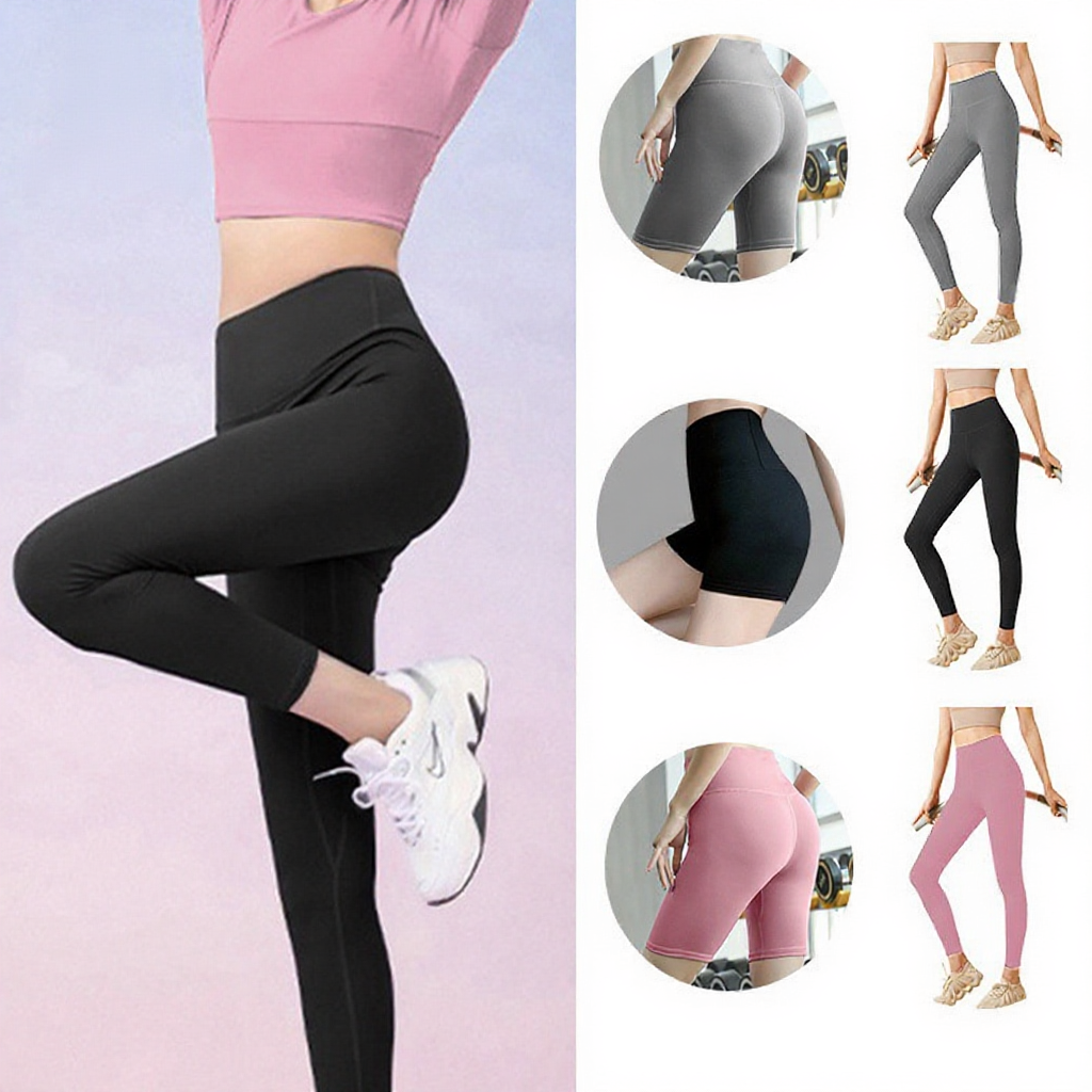 High Waist Yoga Leggings For Women Plus Size Compression Sport Pants 
