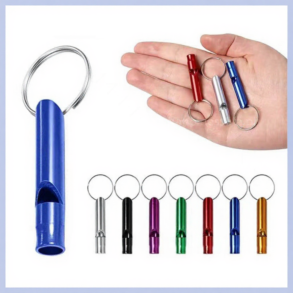 1PC Aluminum Metal Tube Keychain Emergency Whistles outdoor survival ...