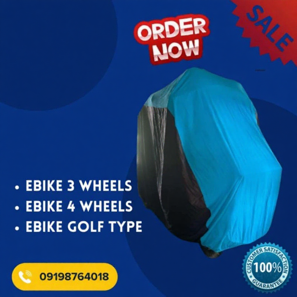EBIKE COVER FOR EBIKE 3 WHEELS, EBIKE 4WHEELS AND EBIKE GOLF TYPE ...