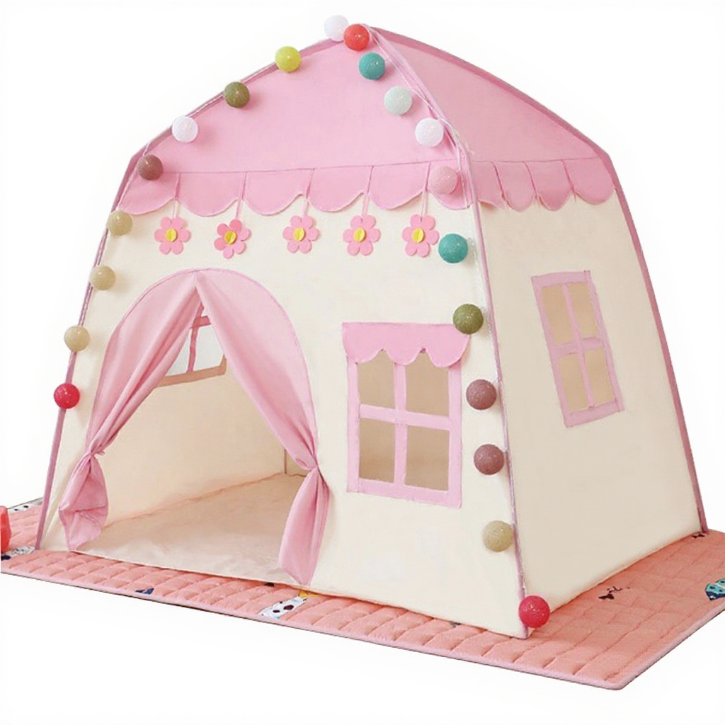 Foldable Castle Play Tent for Kids – Oxford Fabric Playhouse for Indoor ...