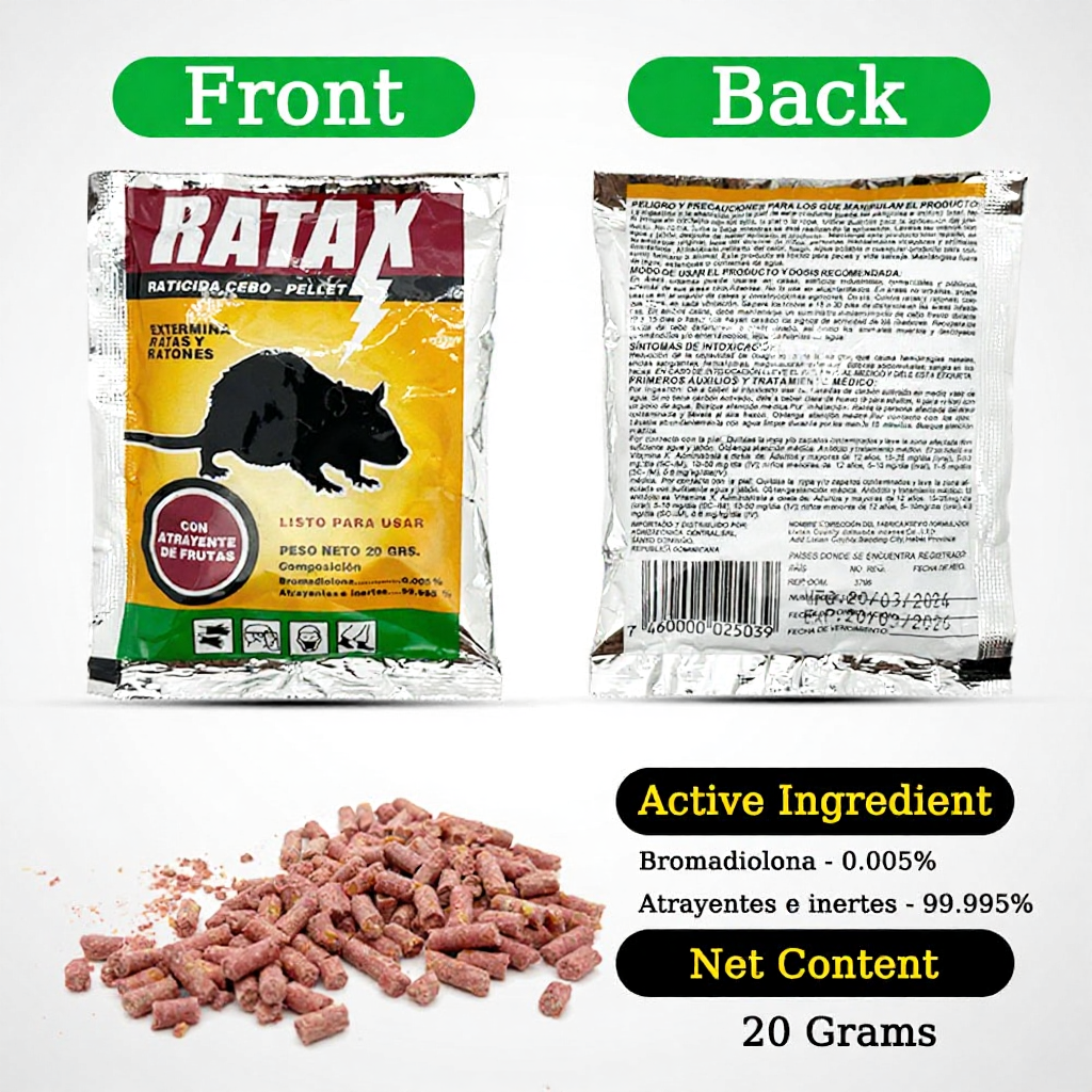 Mouse Poison Bait Powerful Effect Mice Zinc Rodenticide Ratkil 20 Grams ...
