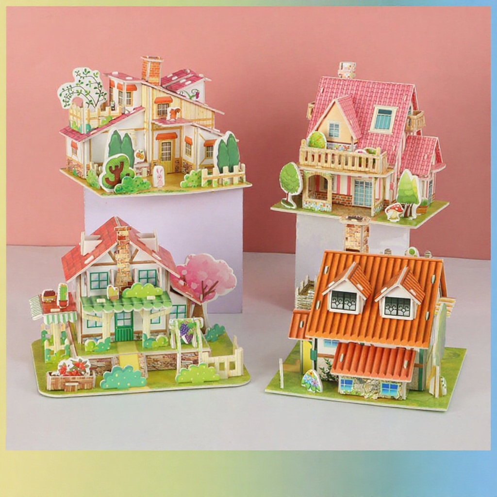 DIY 3D Paper House Puzzle – Educational Toy Set | Shopee Philippines