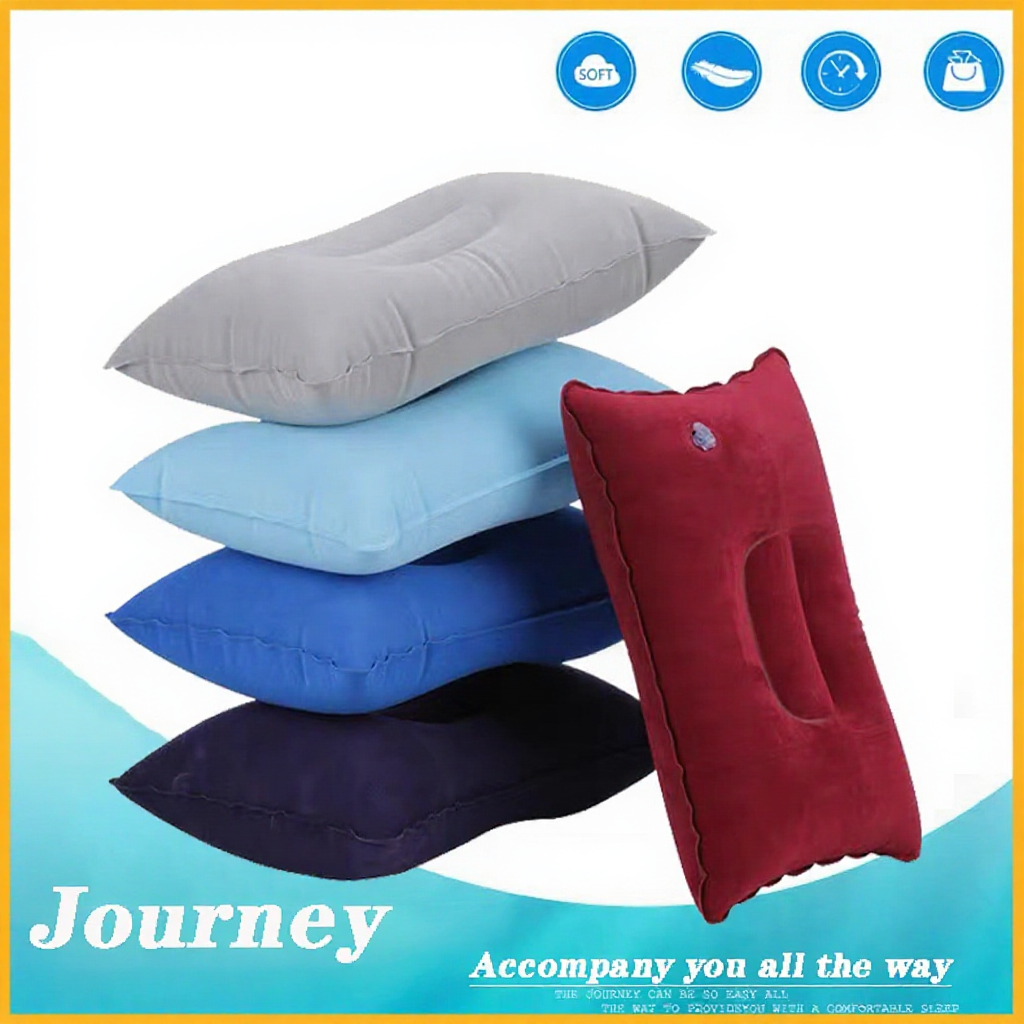 PVC Inflatable Neck Pillow – Ultralight Flocking for Travel, Camping ...