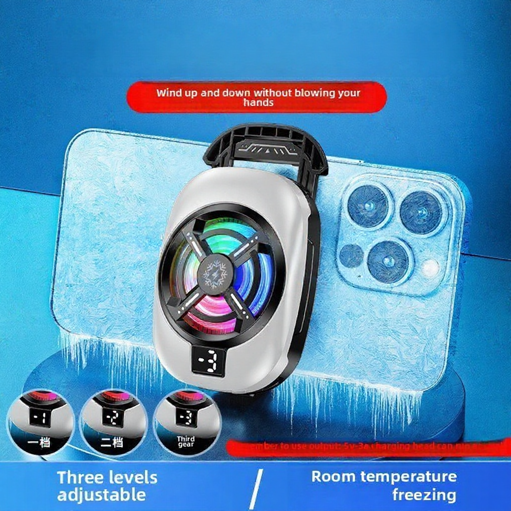 Mobile Phone Cooling Fan, for 4.5-7.2 inch iOS/Android Game Cooling Fan ...