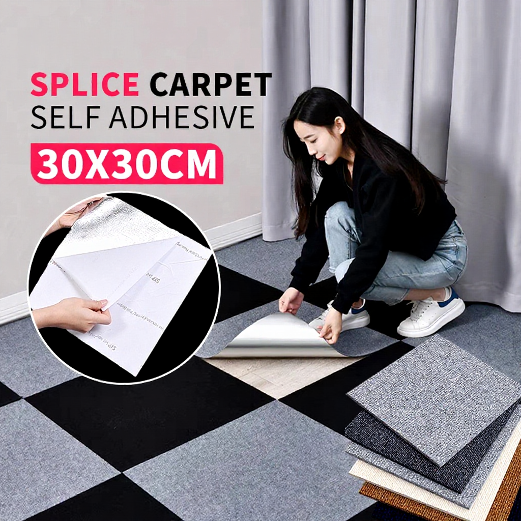 Self-Adhesive Non-Slip Carpet Sticker – 30x30cm Square Floor Mat for ...