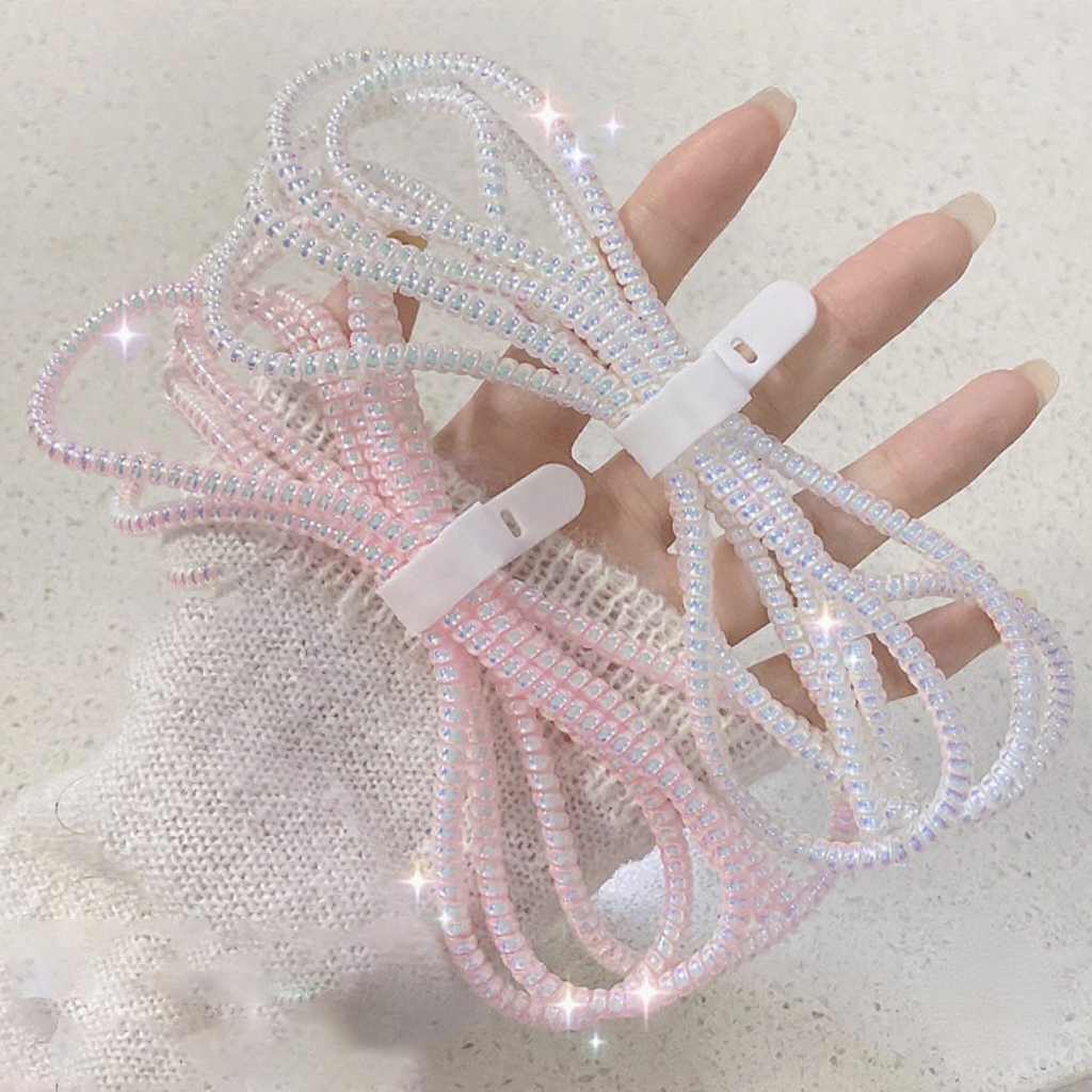 1.4M Pink Spiral USB Cable Protector – Flexible Wire Organizer ...