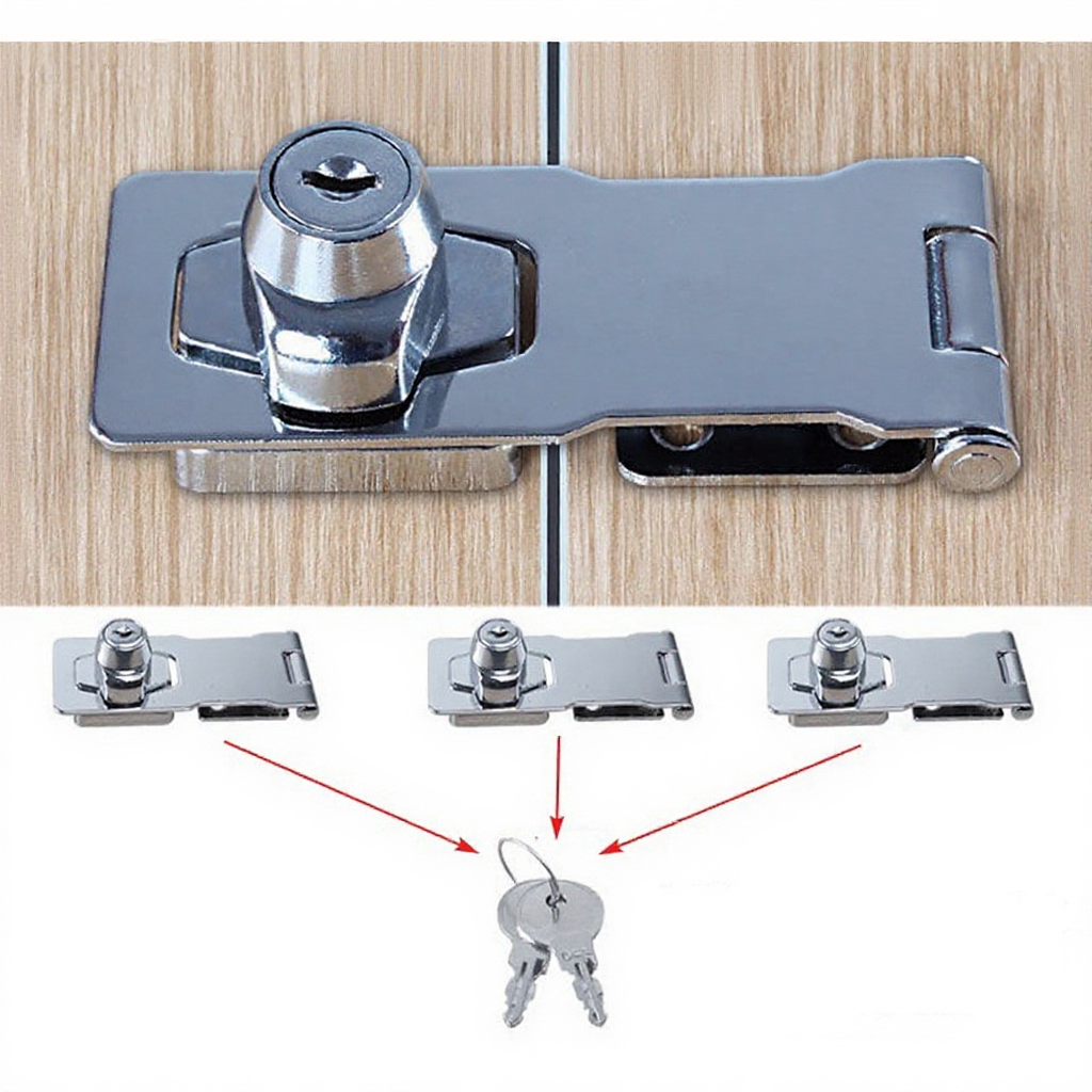 Zinc Alloy Drawer Lock with Keys - 2.5/3/4 inch Cabinet Security Hasp ...