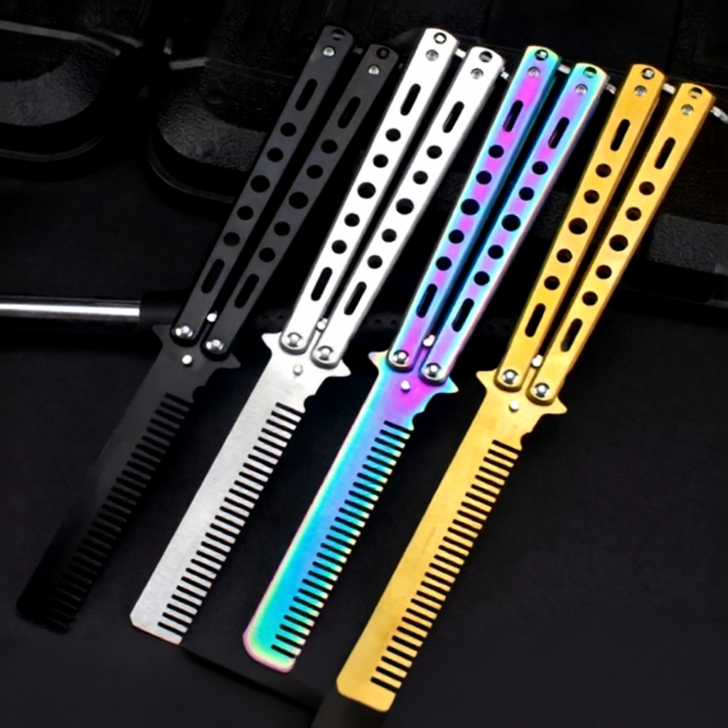 Butterfly Practice Combs Foldable Butterfly Comb Stainless Metal Shape ...