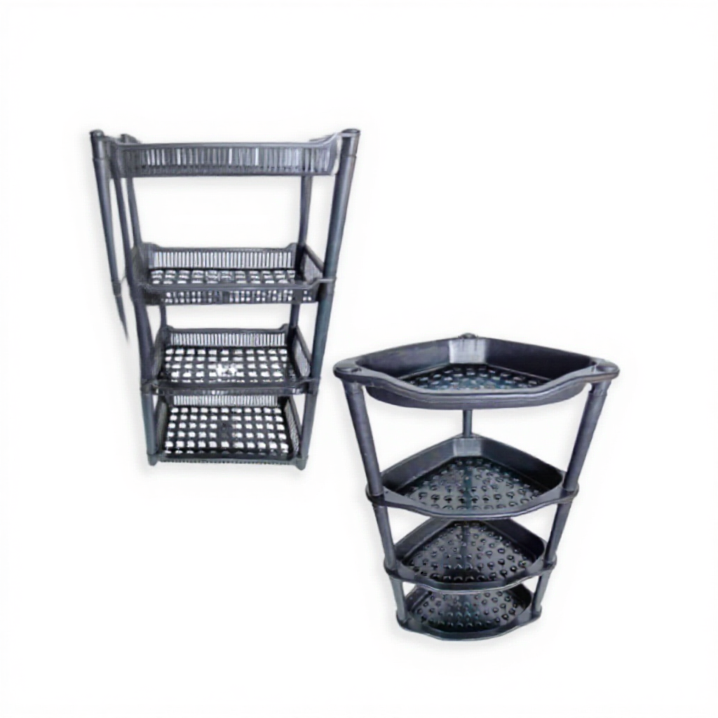 4-Layered Rack Organizer - Black Plastic Rack | Shopee Philippines