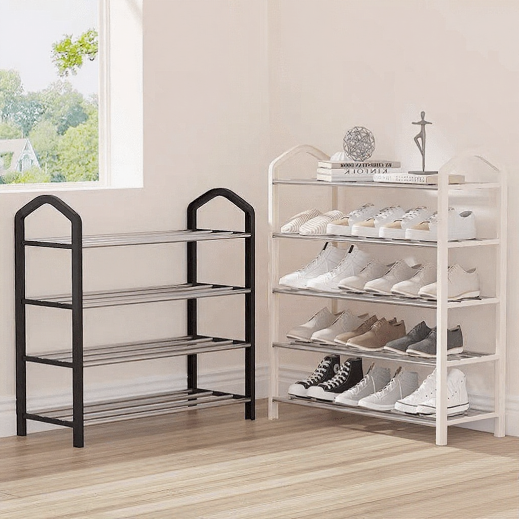 Simple Shoe Rack - Black 4 Layer - Compact Desig | Shopee Philippines