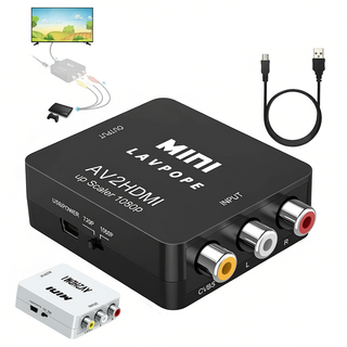 RCA To HDMI 1080P Mini RCA Composite CVBS AV to HDMI Video Audio ...