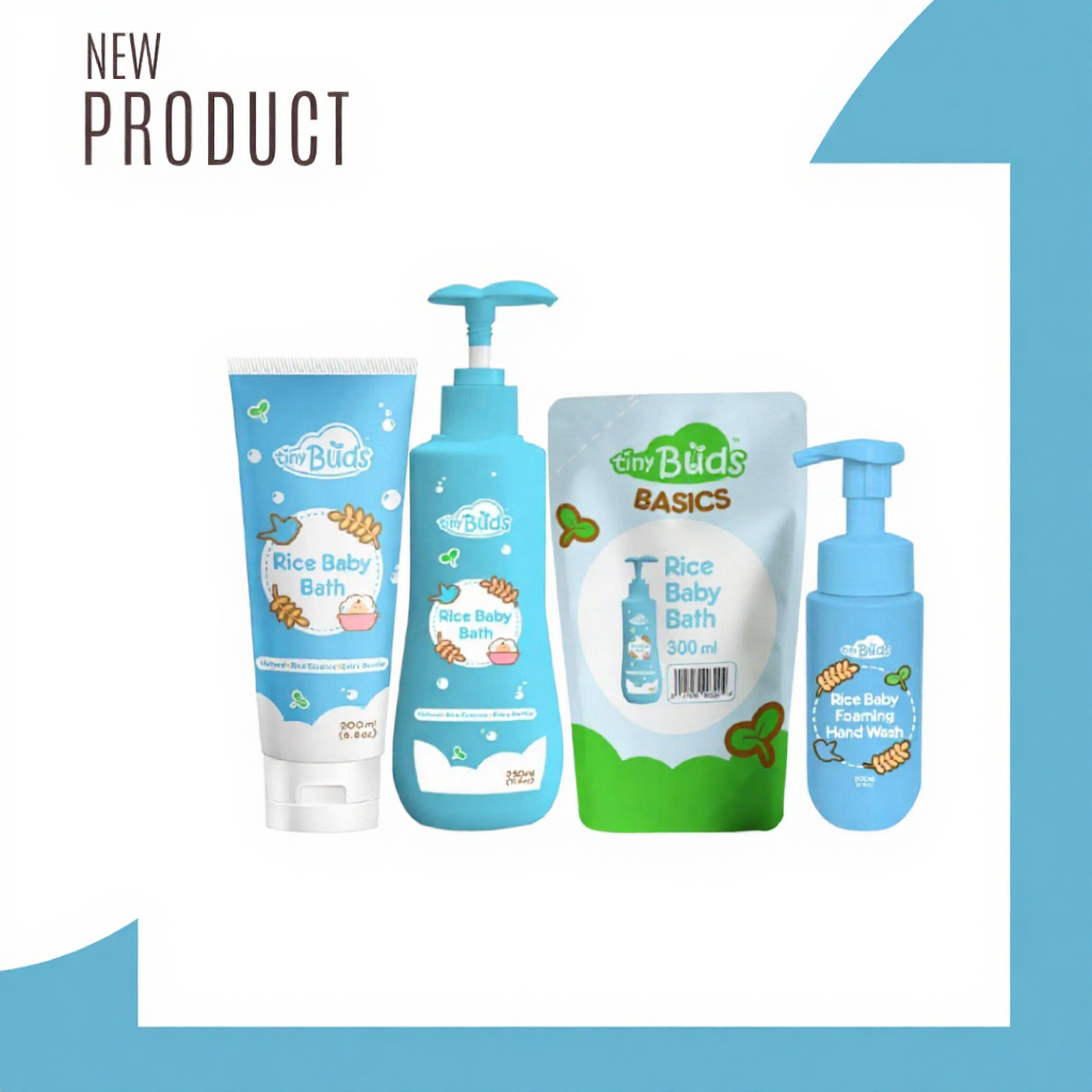 gentle baby bath with natural rice essence by tiny buds, 350ml | Shopee ...