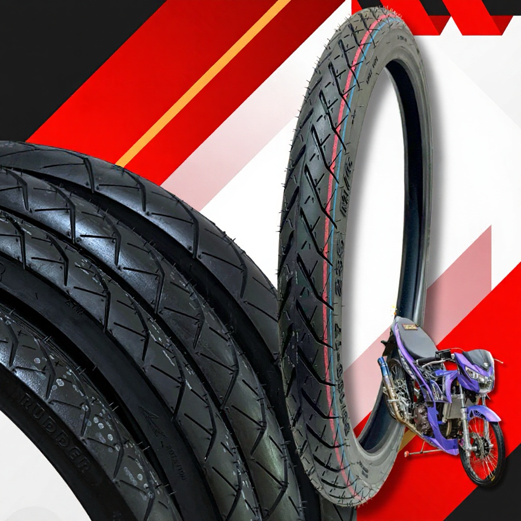 RUDDER Tube-Type Motorcycle Tire – New Version (Sizes: 45/90-17 to 70/ ...