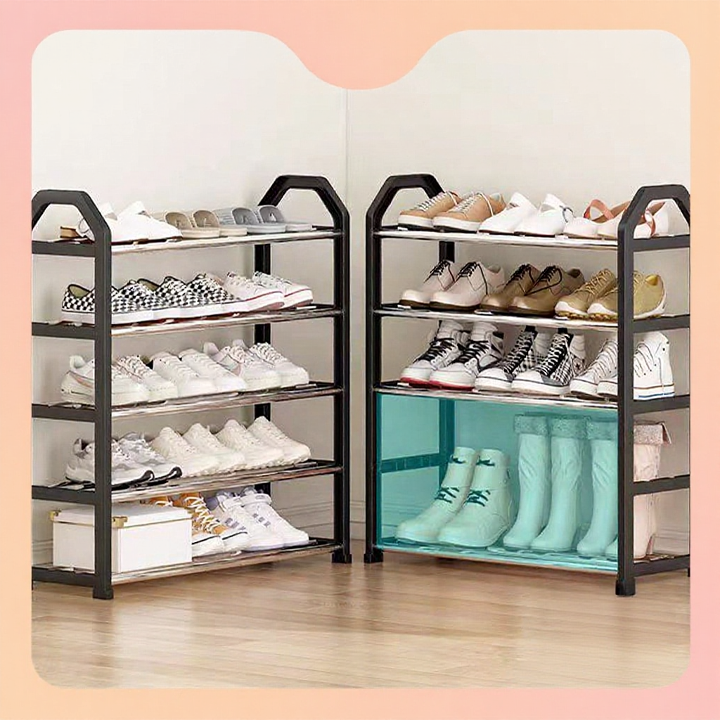 4 Layer 5 Layer Simple Shoe Rack Shoe Cabinet Student Dormitory ...