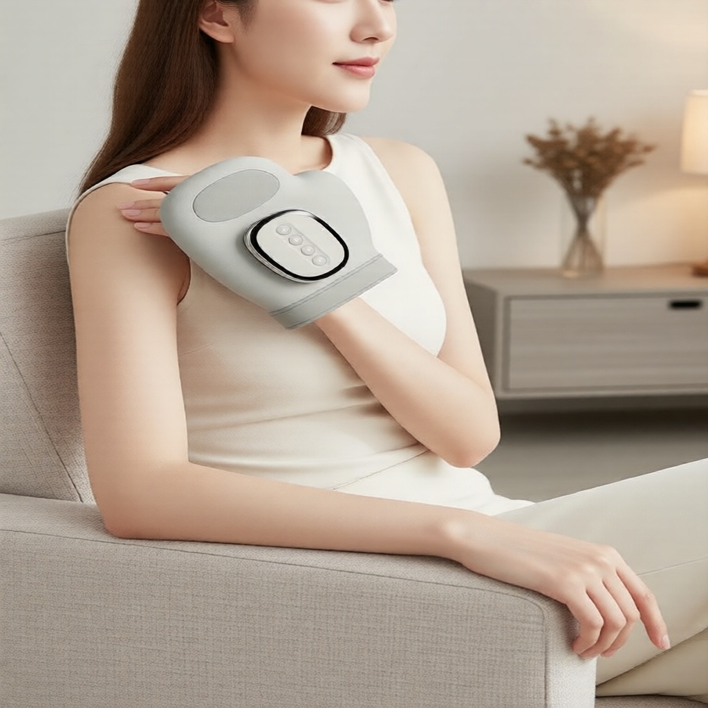 Heated Electric Hand Massager with Air-Compression Finger Kneading and ...