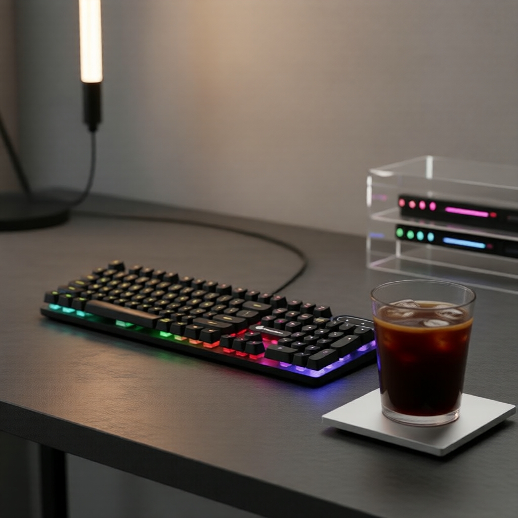 USB Wired K500 Gaming Keyboard, Rainbow LED Backlit, Retro Steampunk ...